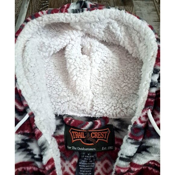 Trail Crest Robe Womens Fleece Full Length Hooded Belt Southwest Aztec Pockets M - Picture 5 of 8